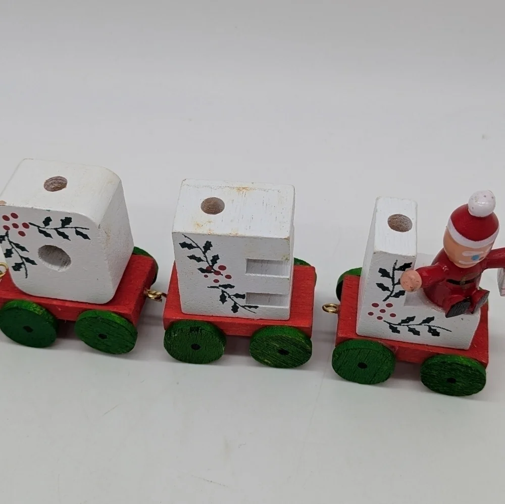 Vintage Wooden Noel candle train